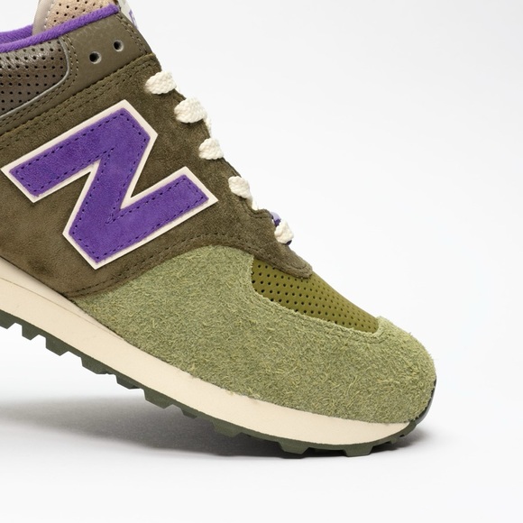 SNS X New Balance 574 Nature Retro Running Shoe / Sneaker - Green / Purple - Picture 14 of 16